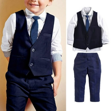 Baby Toddler Boy Dark Gray Wedding Formal Party Tuxedo Suits Artsy Necktie S-20